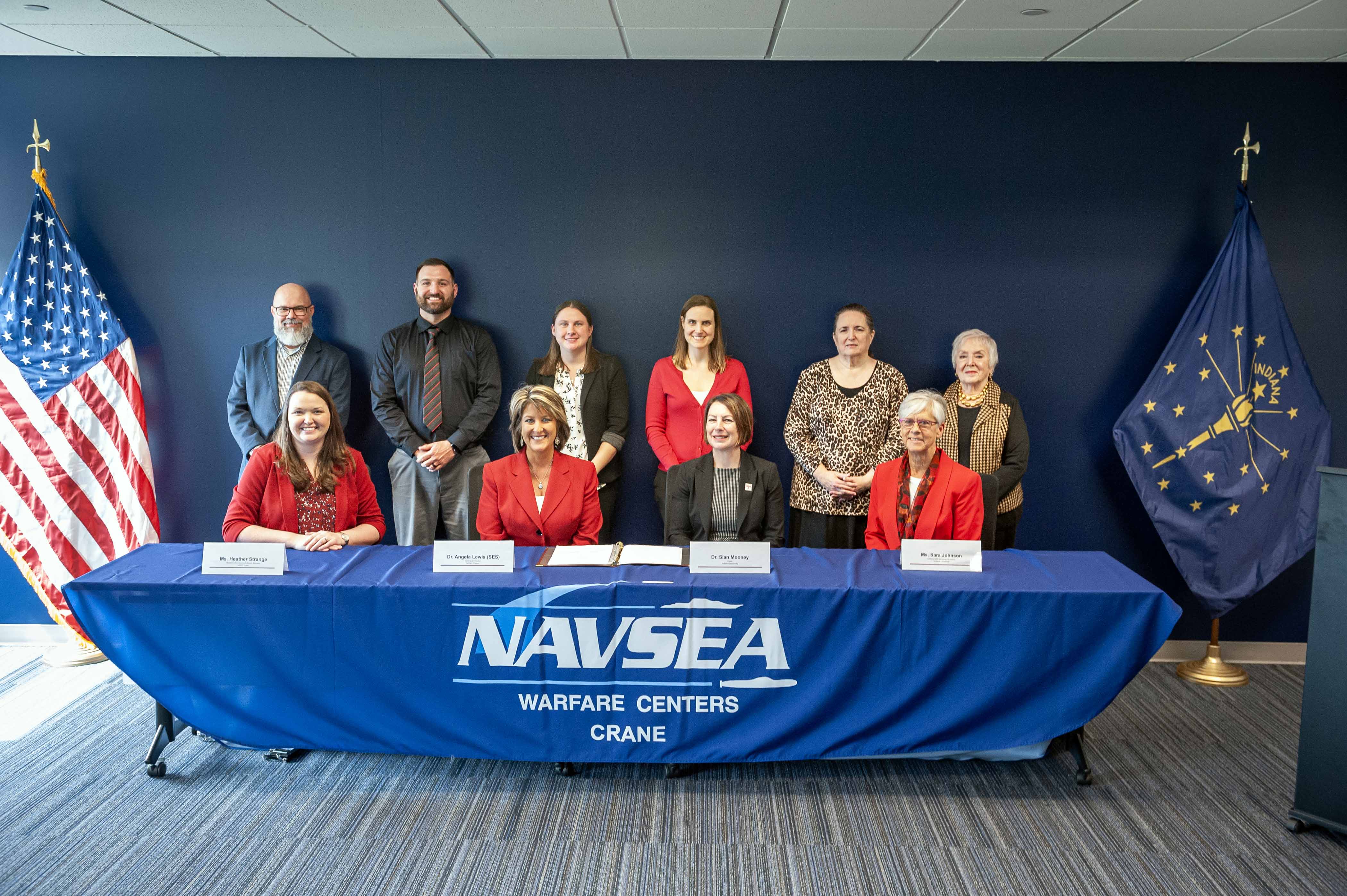 NSWC Crane and Indiana University sign their first-ever Education Services Agreement on March 20.